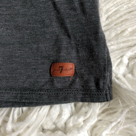 7 for all Mankind Kids Cotton Blend V-Neck T-Shirt - Picture 3 of 8